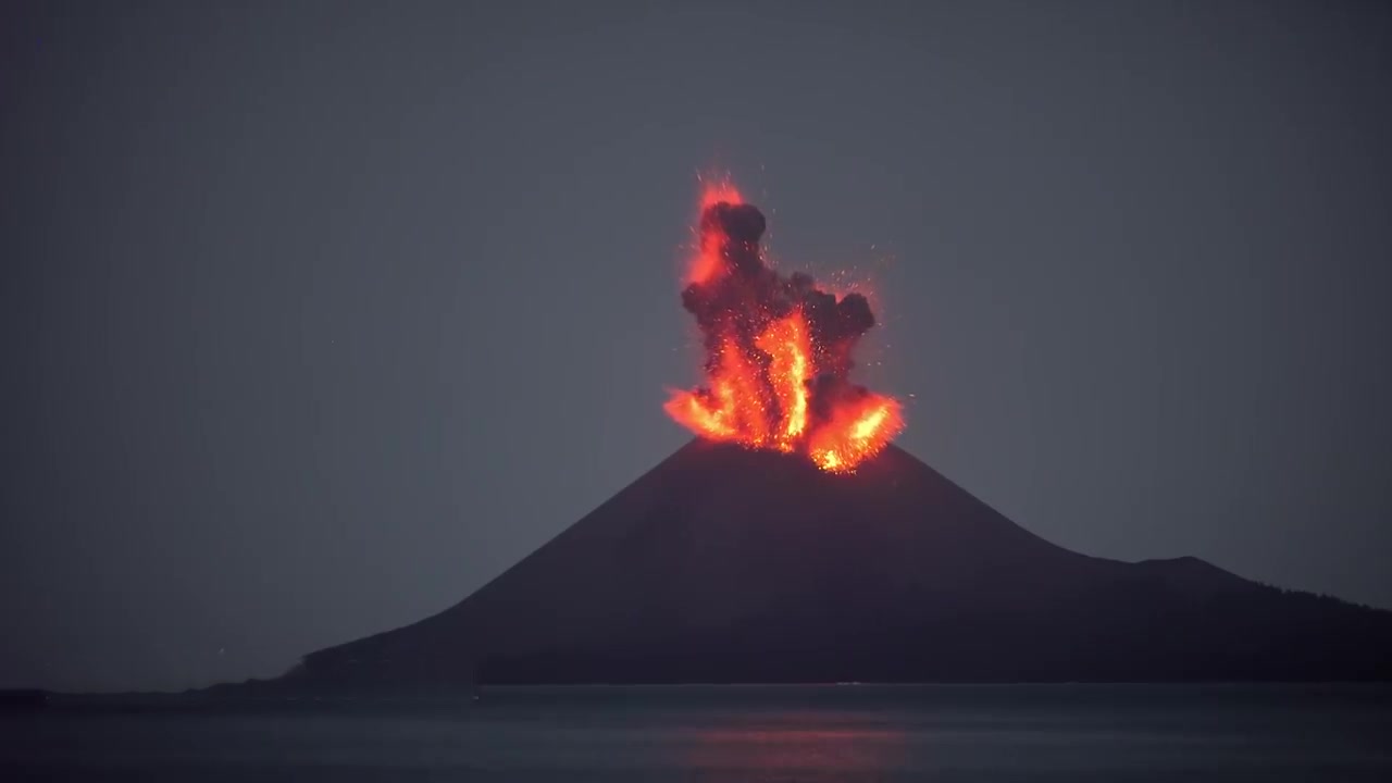 喀拉喀托火山喷发视频哔哩哔哩bilibili