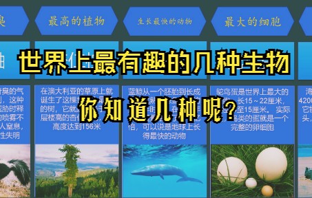 [图]世界上最有趣的几种生物，你知道几种呢？