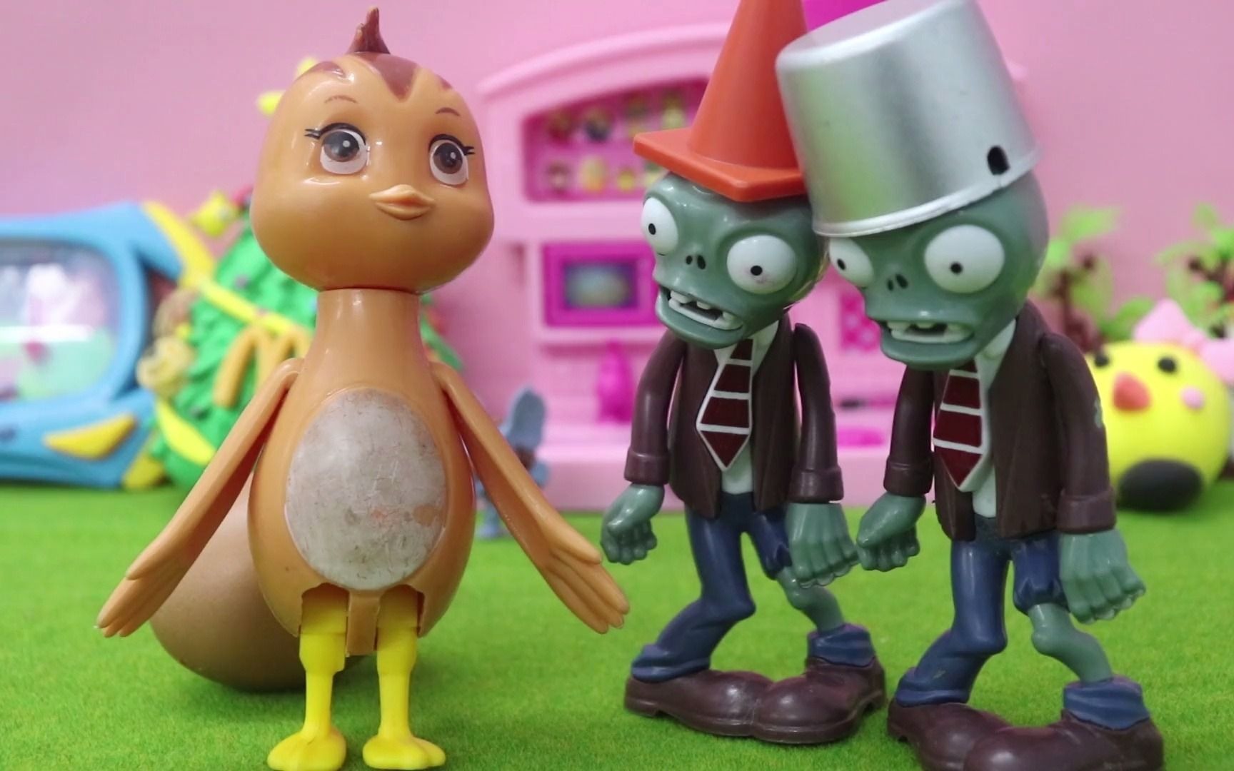 僵尸兄弟想要偷小鸡的鸡蛋,它们会想什么办法呢?