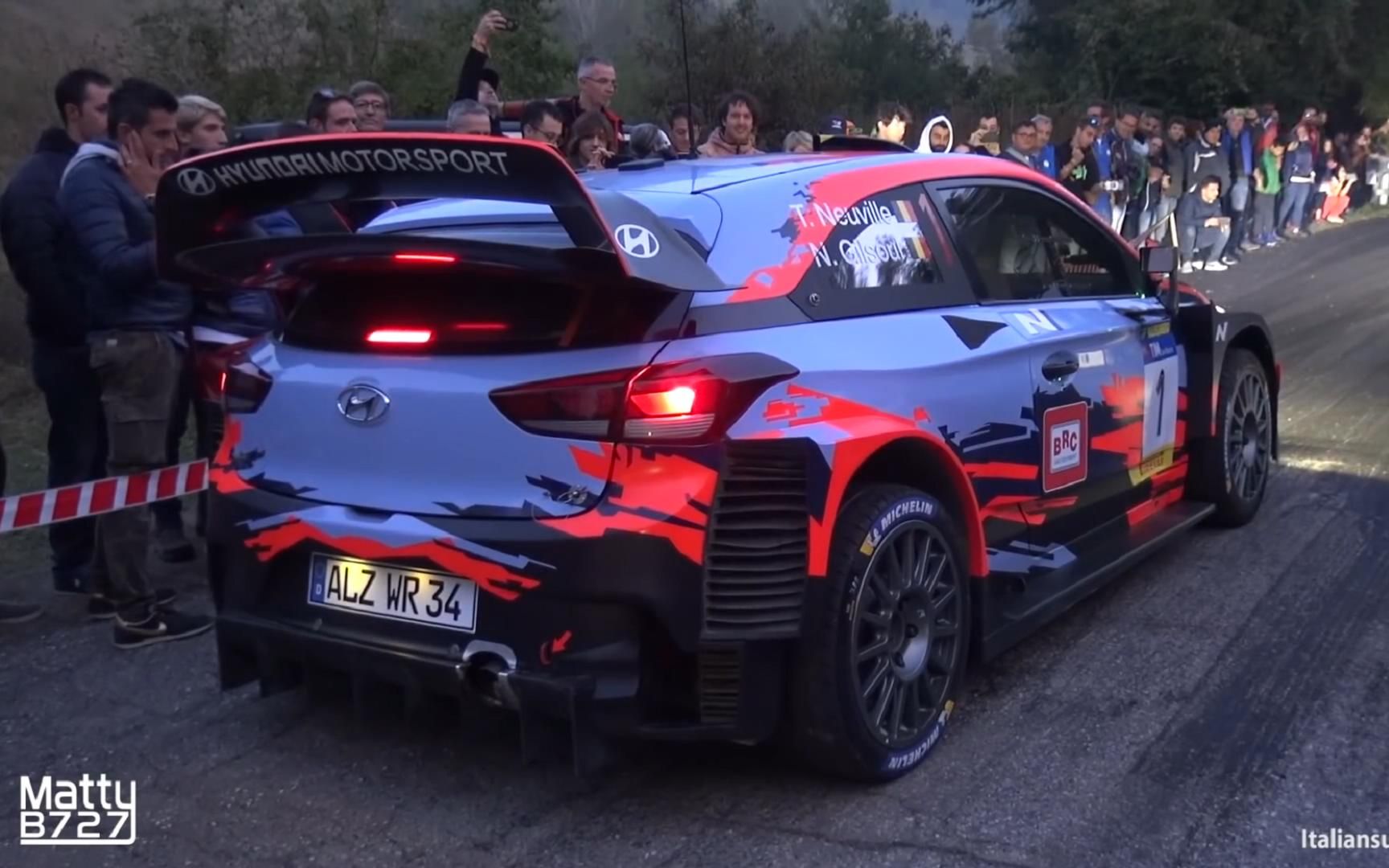 现代车队车手蒂埃里·纽维尔驾驶i20 wrc精彩瞬间集锦