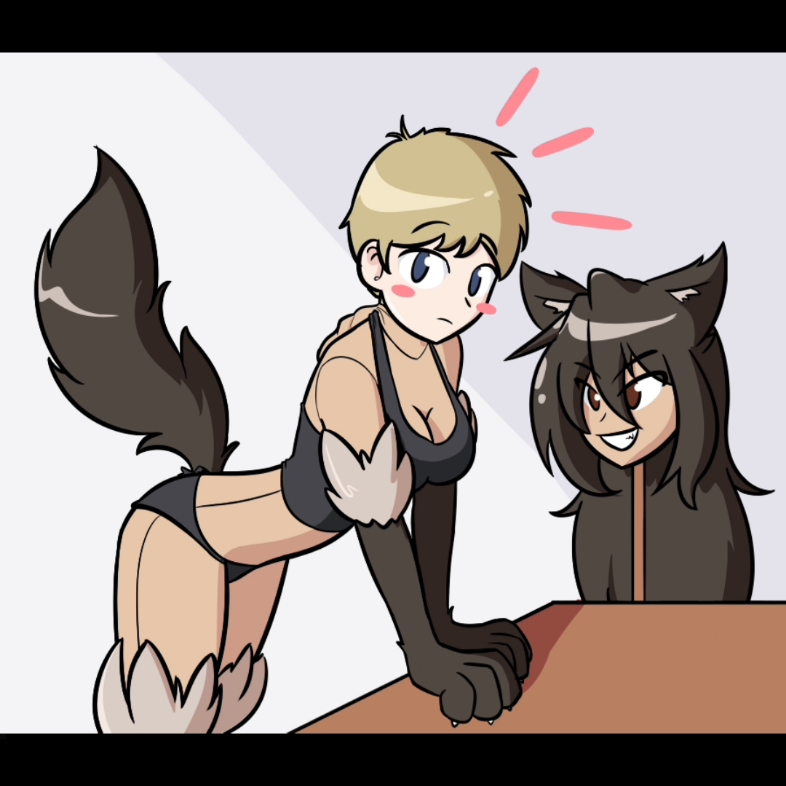 穿上了狼娘大姐姐皮套的小男孩