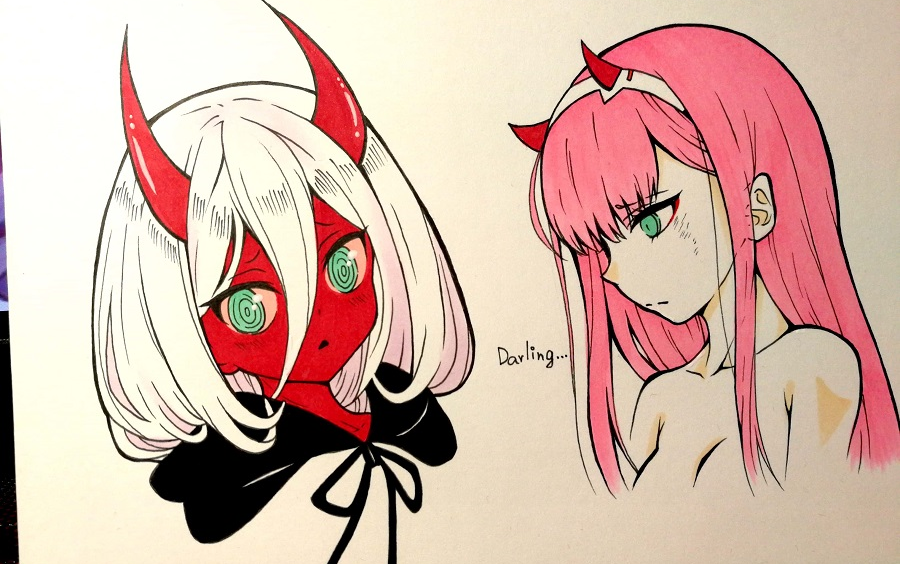 【马克笔临摹】平涂真好!两只02~~_哔哩哔哩_bilibili