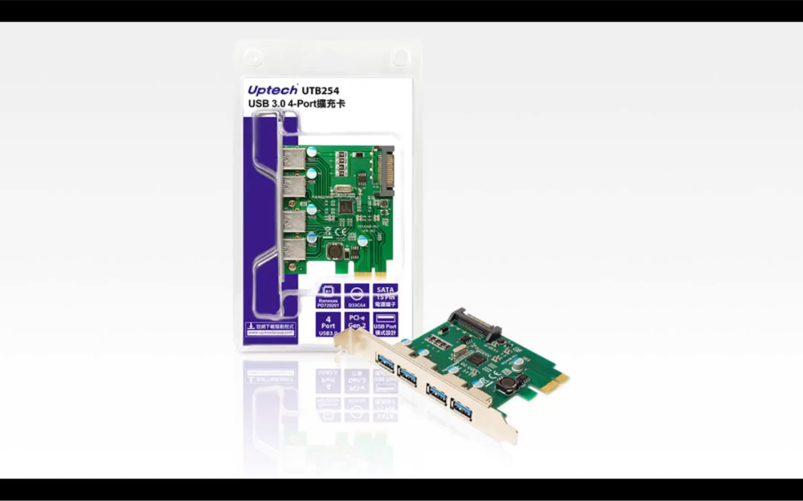 登昌恒UPMOST UTB254 USB3.0 4口扩展卡 USB3.0转PCIE转接卡 RENESAS芯片 支持LINUX WINDOWS系统和服务器哔哩哔哩bilibili