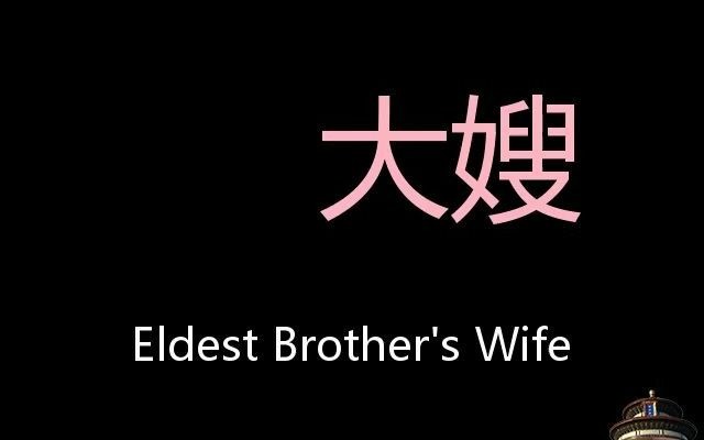 大嫂 Chinese Pronunciation eldest brother's wife哔哩哔哩bilibili