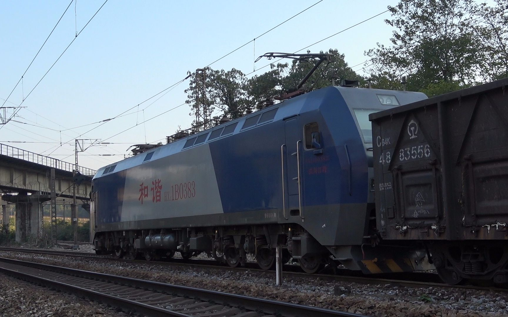 中国铁路响起西门子vvvf的声音武局江段hxd1b0383牵引