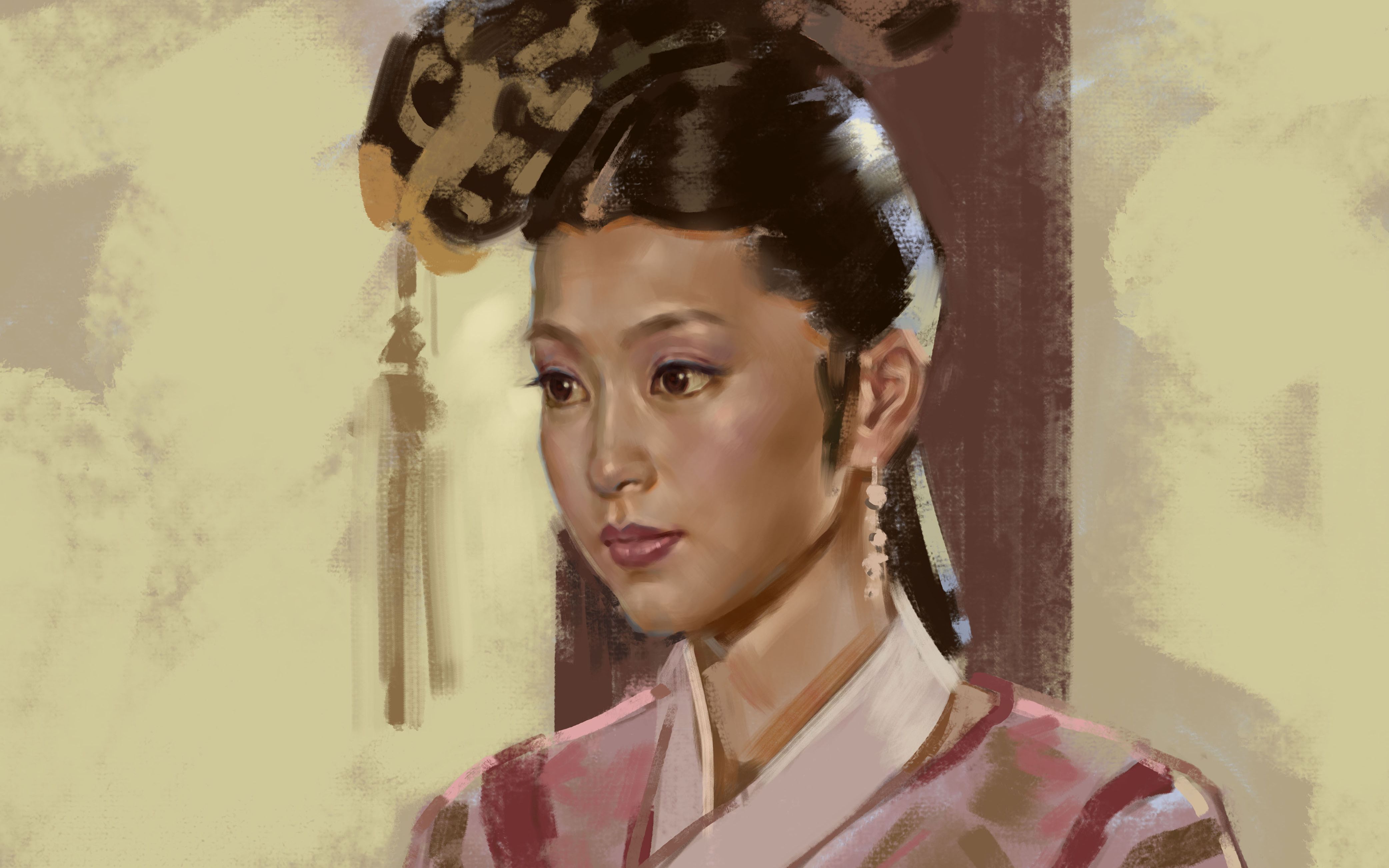 【甄嬛传】画一个"眉庄";厚涂板绘photoshop 练习绘画过程_哔哩哔哩
