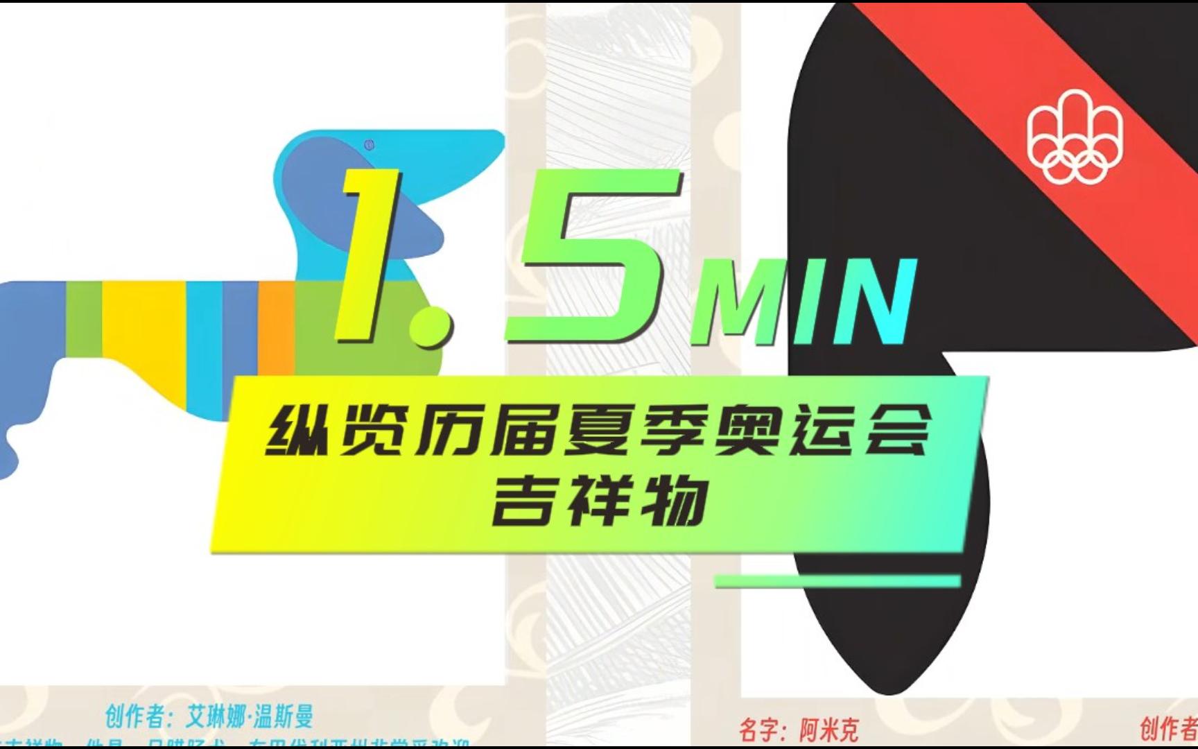 纵览历届夏季奥运会吉祥物,看看各国文化