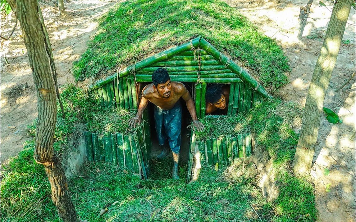 [图]荒野兄弟竟把竹屋建在地下，隐蔽性十足！放古代敌人都看不见