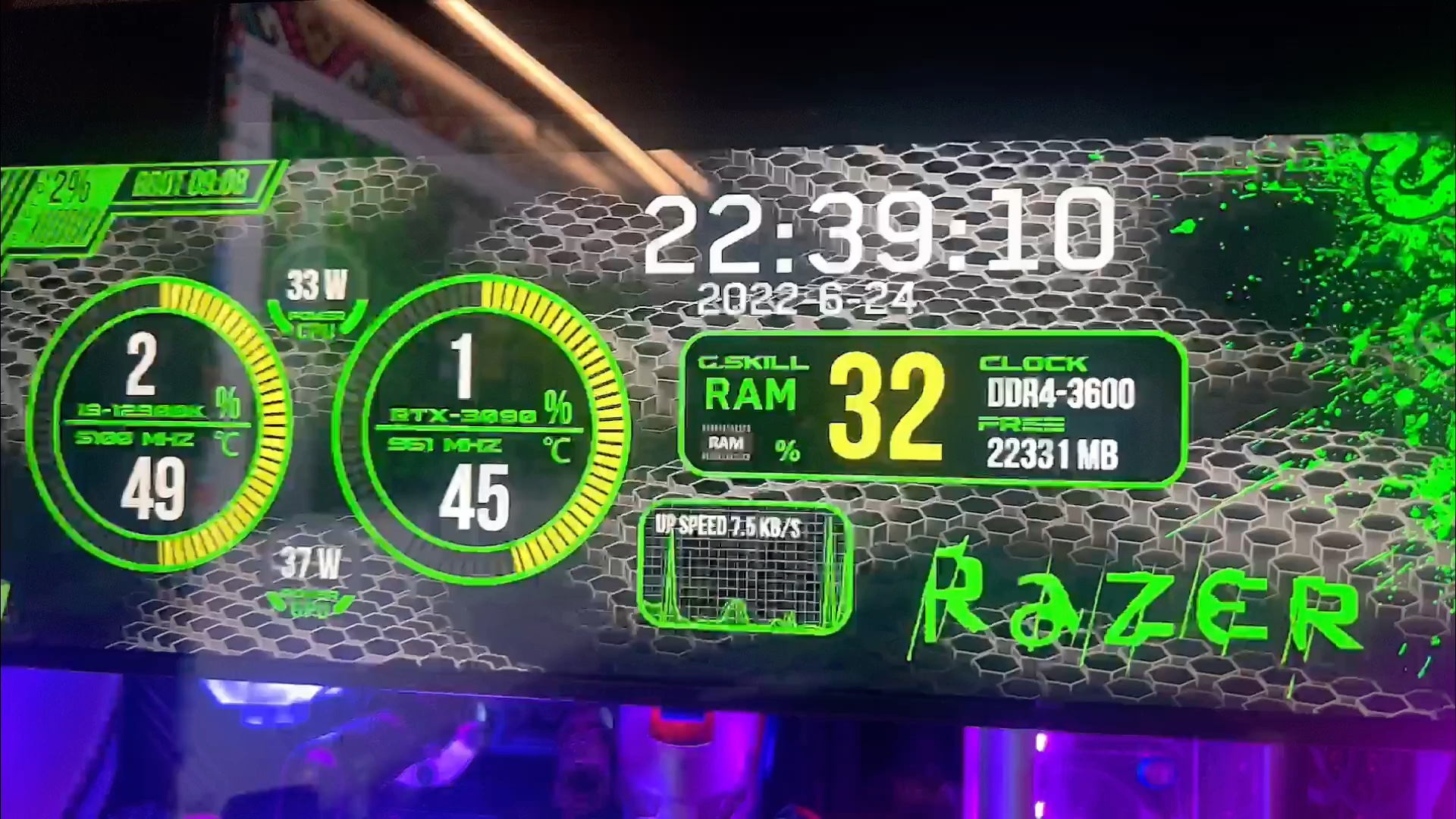 aida64皮肤 雷蛇 3840-1100