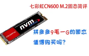 Скачать видео: 9毛一G？拼多多七彩虹CN600 512G NVME固态简评