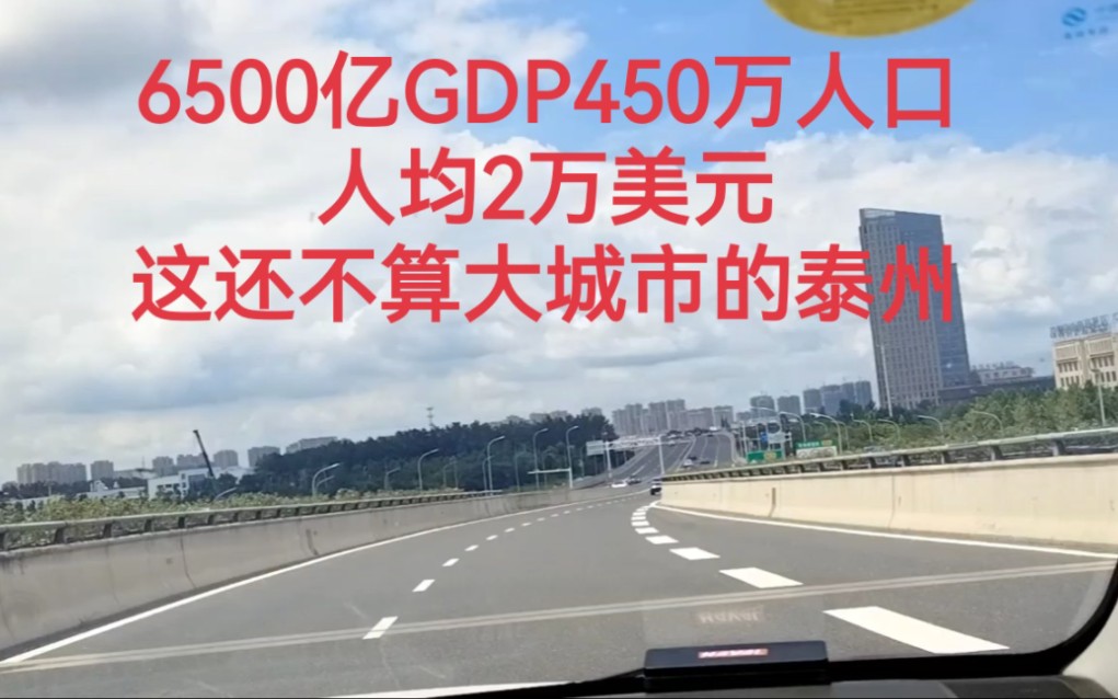 6500亿GDP450万人口人均2万美元,就这还不算大城市的泰州.哔哩哔哩bilibili