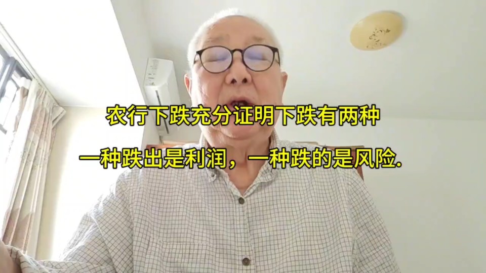 农行下跌充分证明下跌有两种,一种跌出是利润,一种跌的是风险.哔哩哔哩bilibili