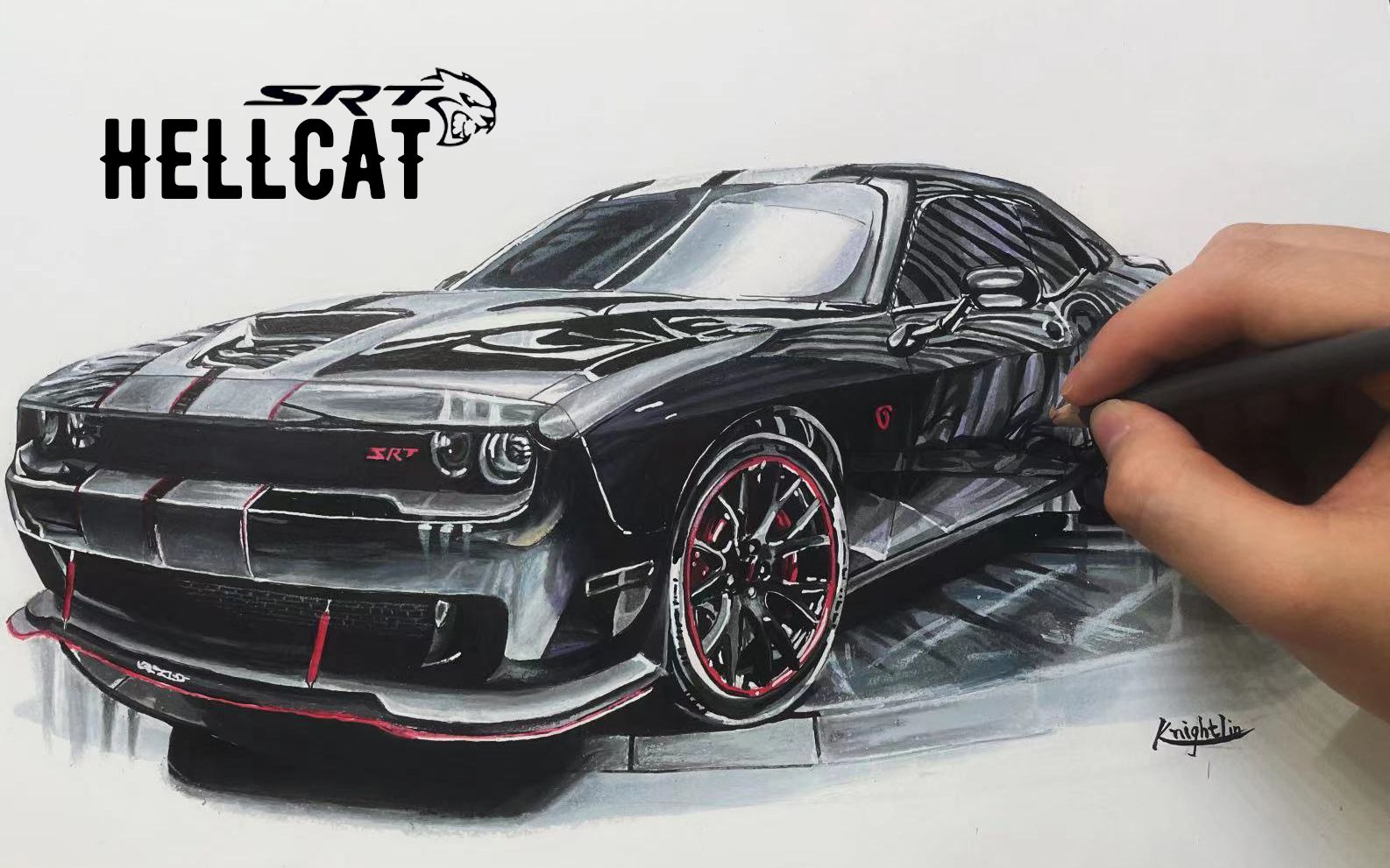 【313439】致敬srt画一张地狱猫!【12h纯手绘道奇地狱猫】