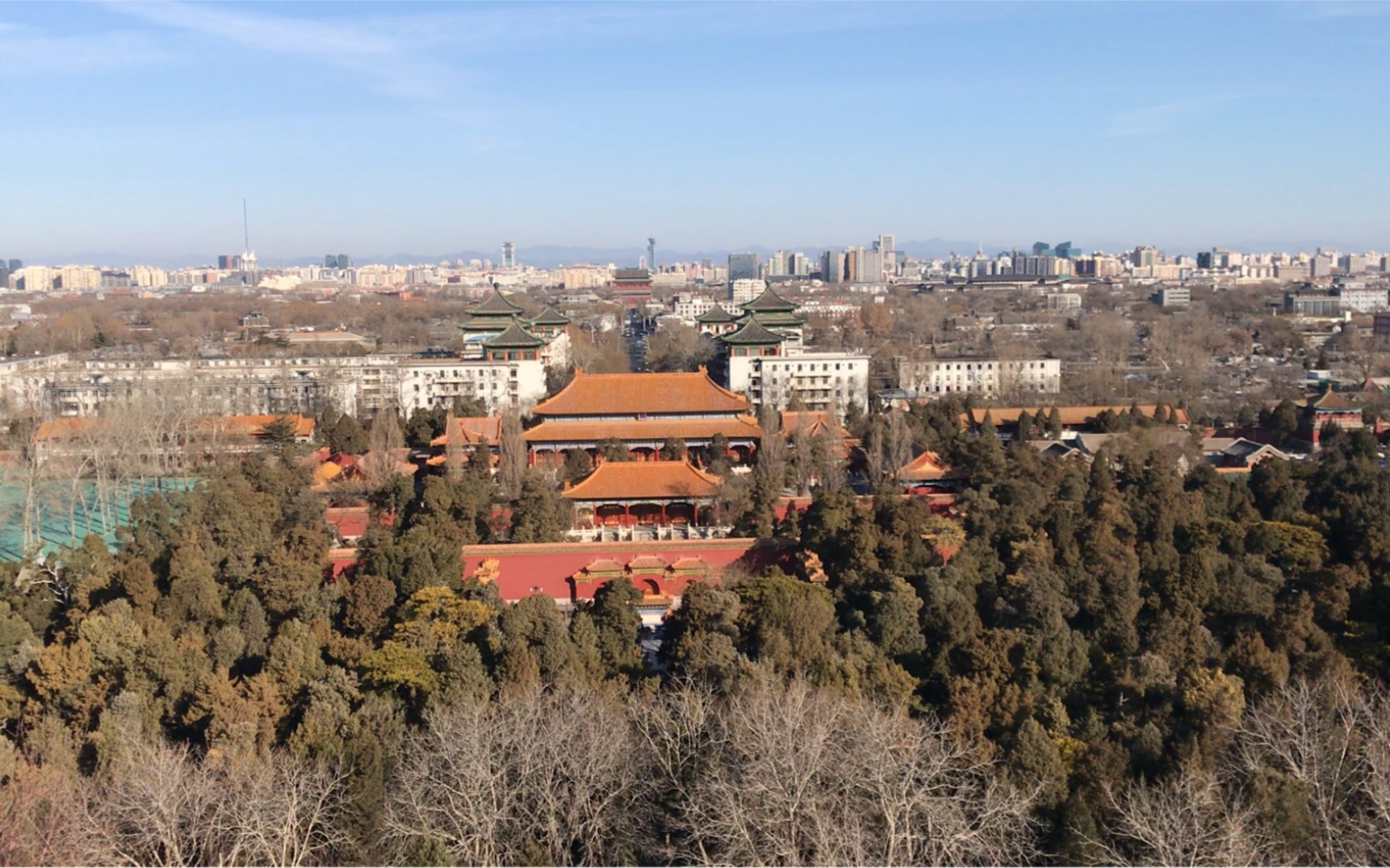 景山上看北京全景