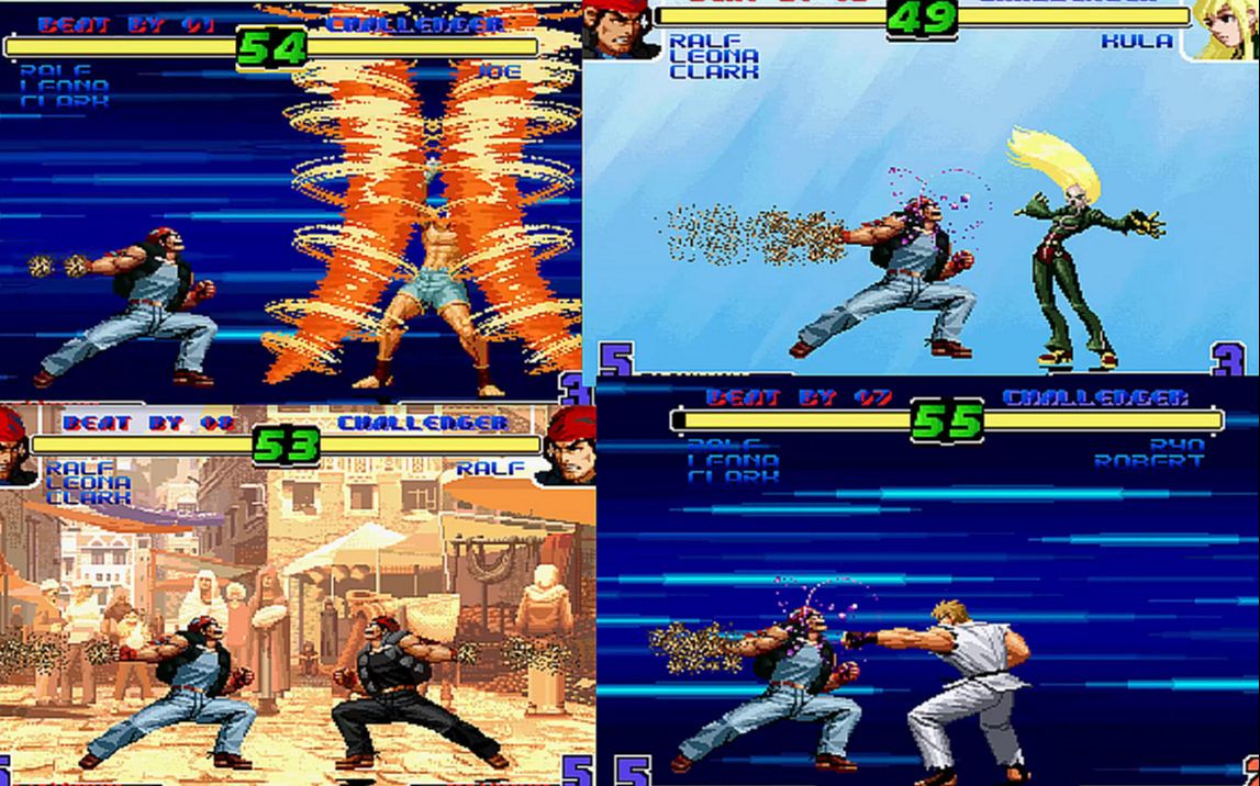 拳皇10周年:拉尔夫"宇宙幻影拳"vs全人物大招,威猛!