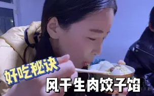 Download Video: 蒙古族饺子馅秘诀：纯肉馅饺子汤里全是风干肉，女汉子生猛直接吃