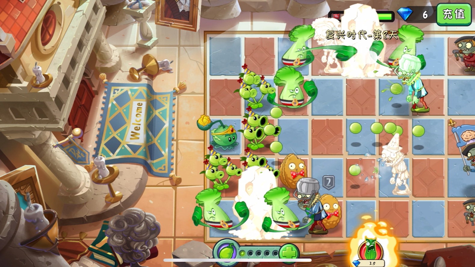 【植物大战僵尸2复兴时代】 7-8天简单困难实况