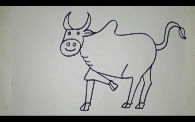 教你从数字5开始画公牛简笔画