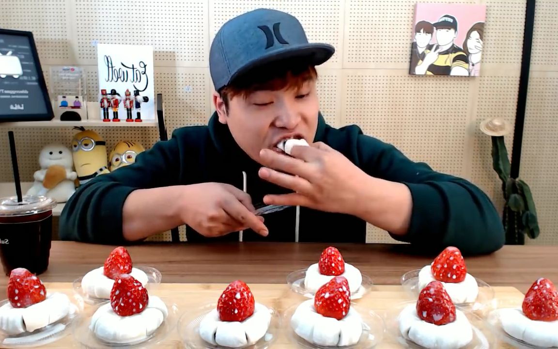 【ddeonggaetv】雪冰, 草莓米糕 吃播~! (直播)_哔哩哔哩_bilibili
