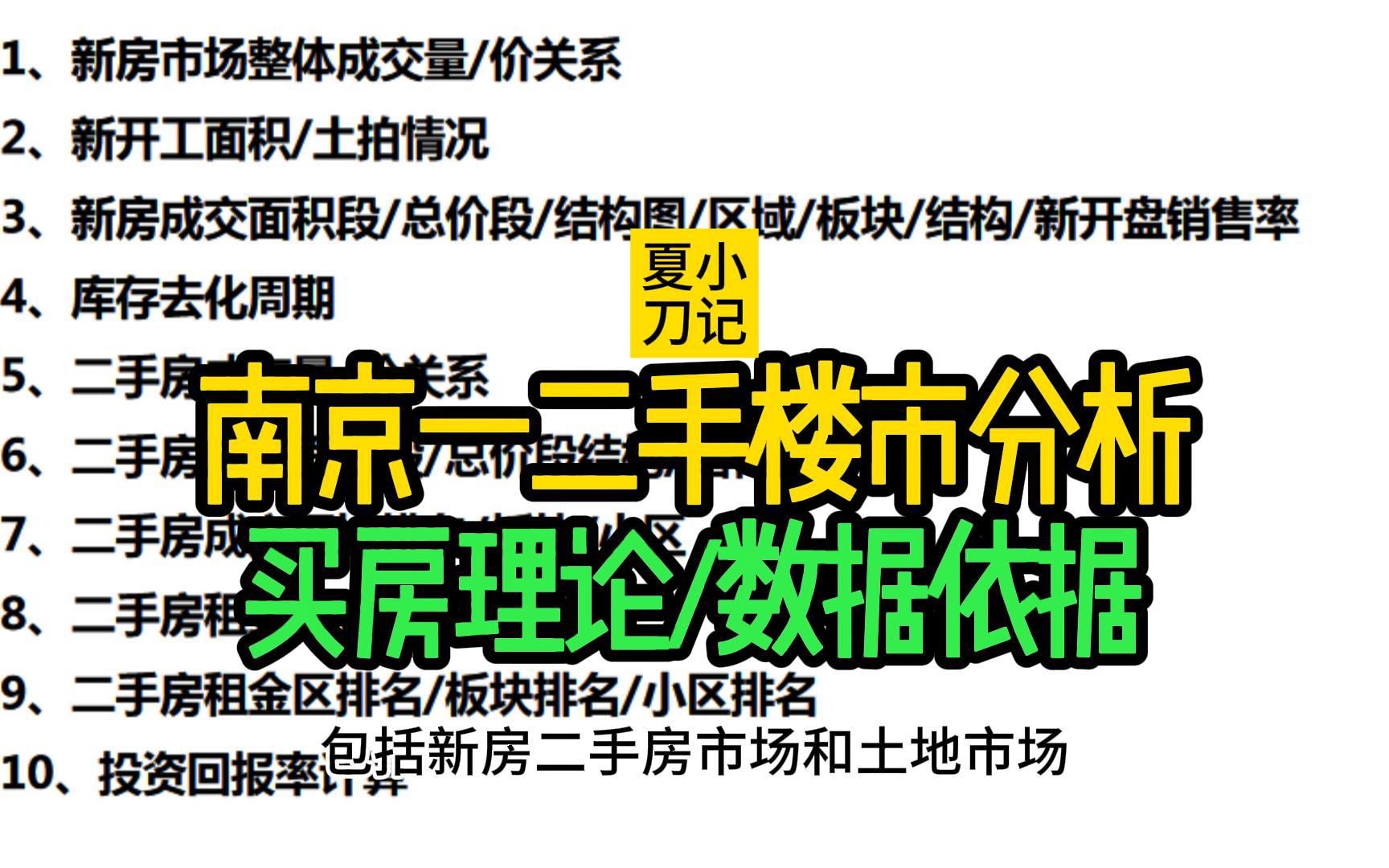 会员专属第17期│每天一更│南京一二手楼市分析│土地市场│投资回报计算哔哩哔哩bilibili