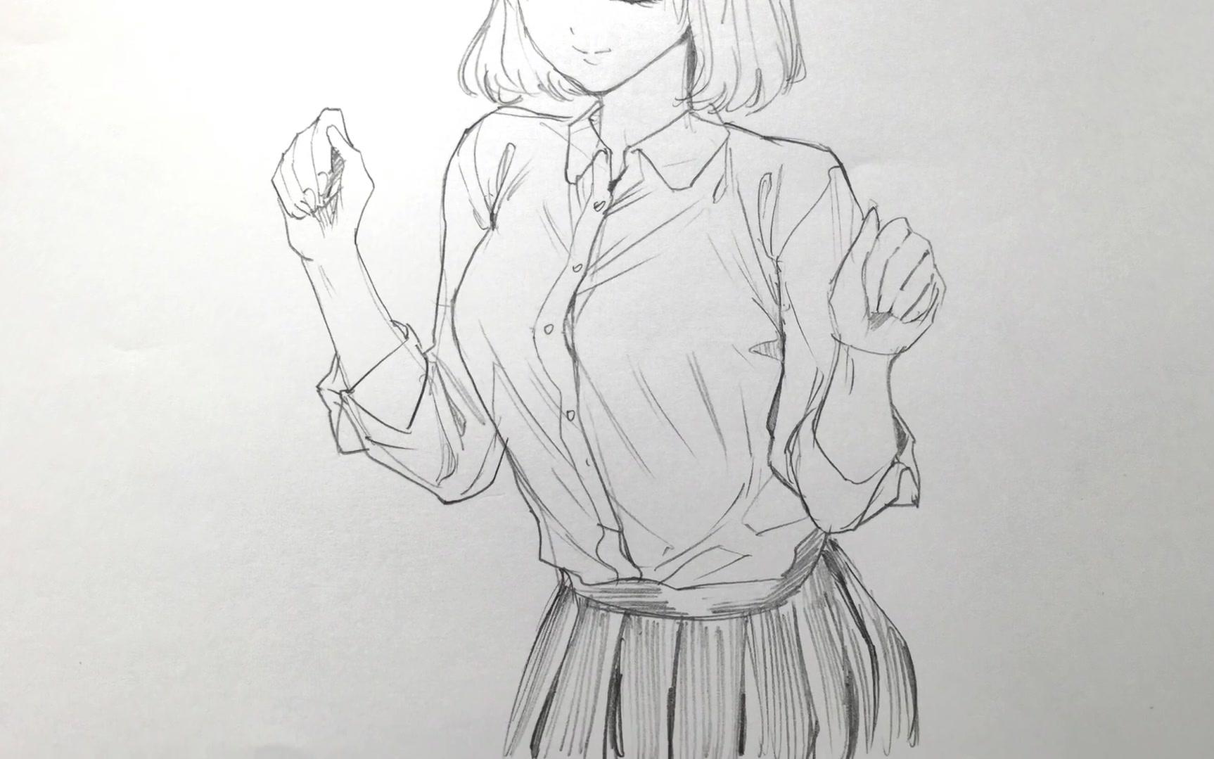 drawing manga girl【女の子のデッサン】女性のボディラインの描き方
