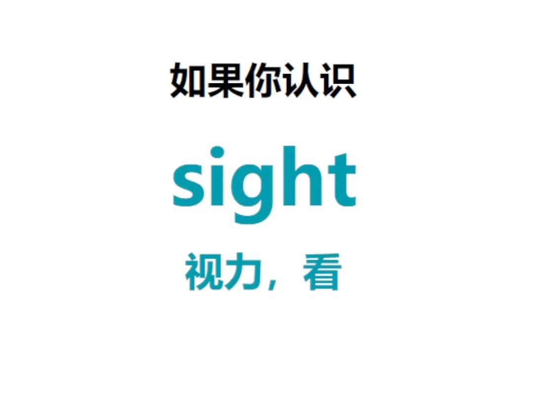 [点关注,一秒记单词sight系列单词记更多]哔哩哔哩bilibili