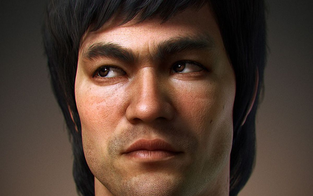 【国外cg】照片级李小龙cg头像制作过程 bruce lee 3d portrait宇宙