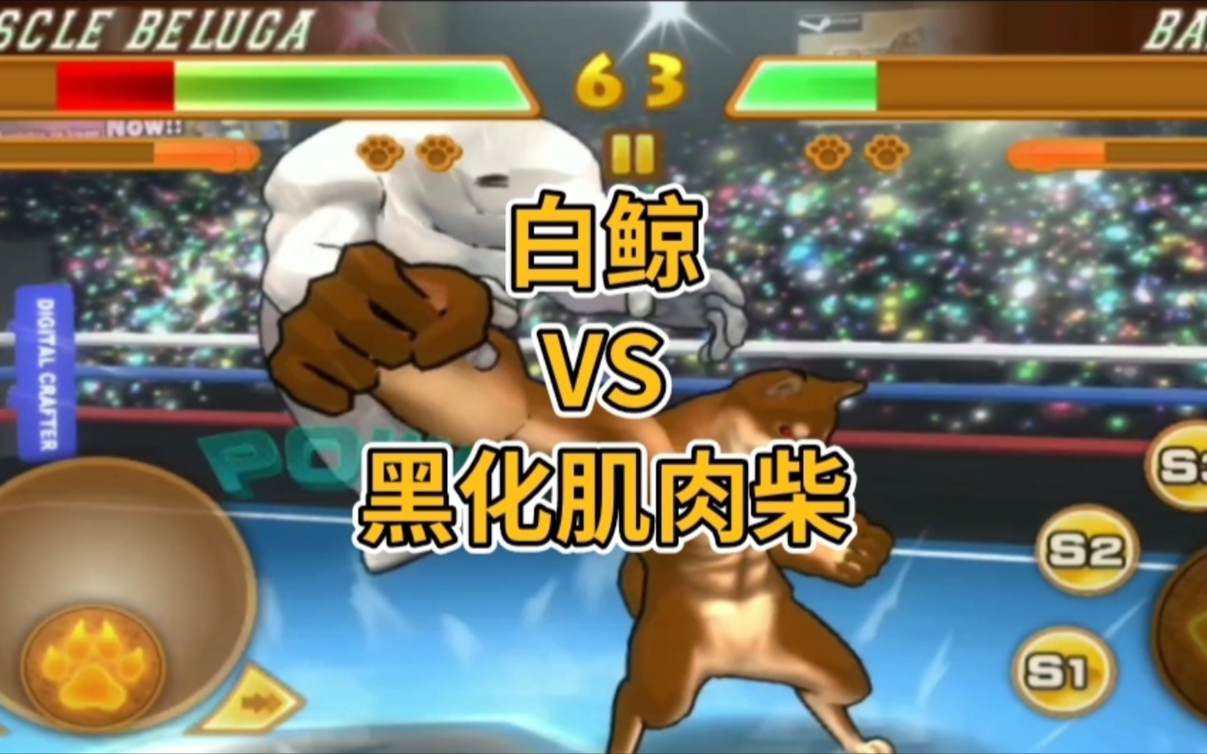 【动物之斗】白鲸vs黑化肌肉柴