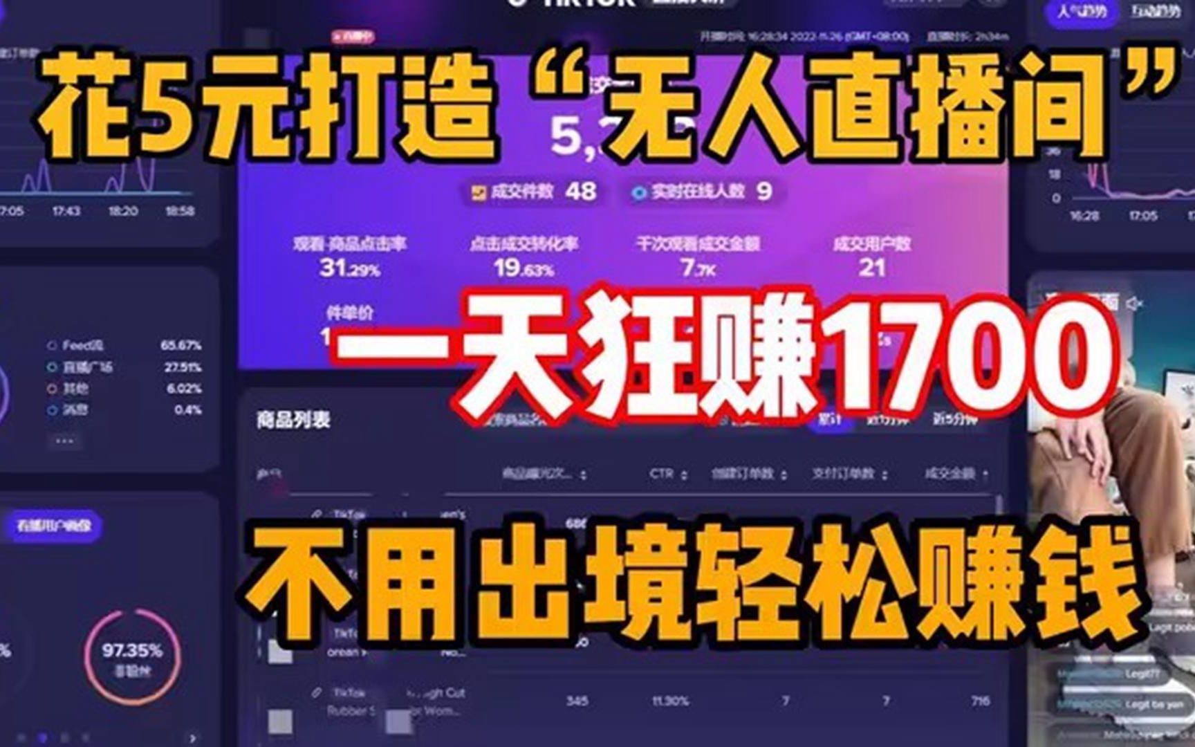 [图]花5元打造“无人直播间“，一天狂赚2000多，不用出镜，轻松躺赚！