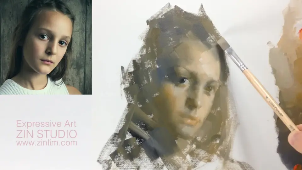 Oil Stick Portrait Demo, by Zimou Tan