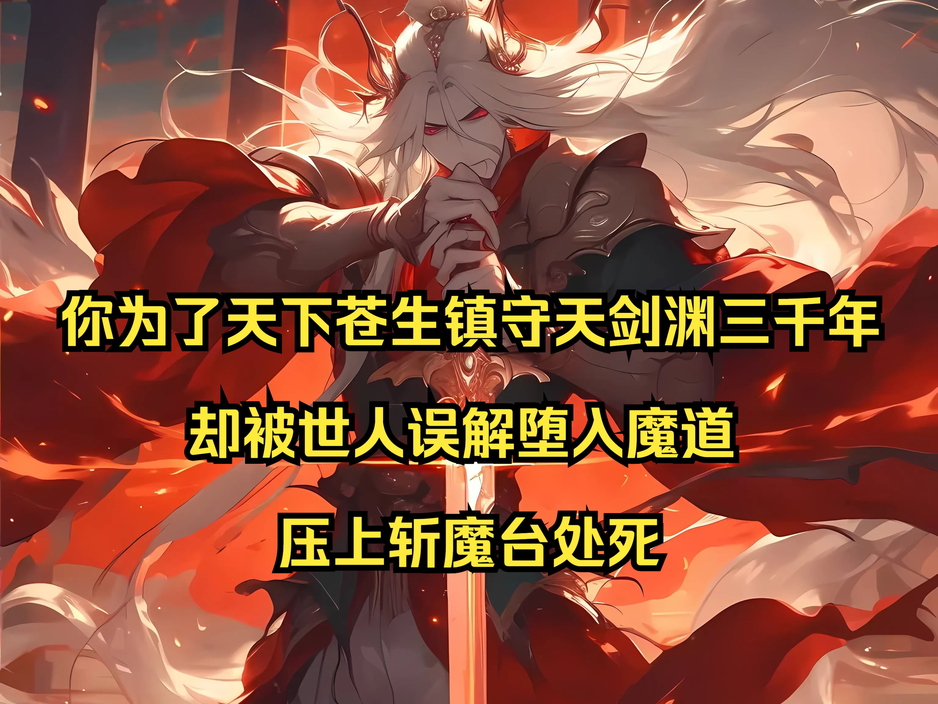 你为了天下苍生镇守天剑渊三千年,却被压上斩魔台处死.