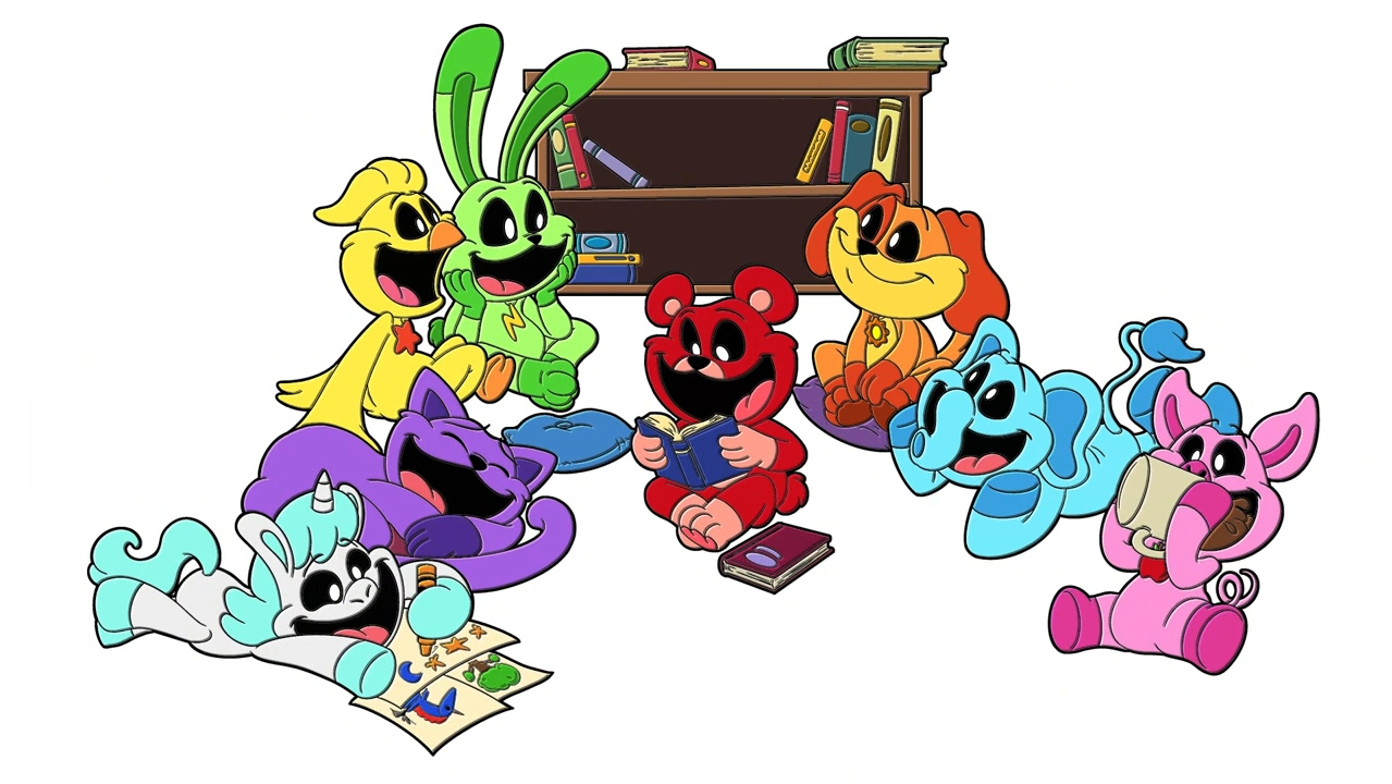 用彩色画笔给动物们上色,好看又好玩