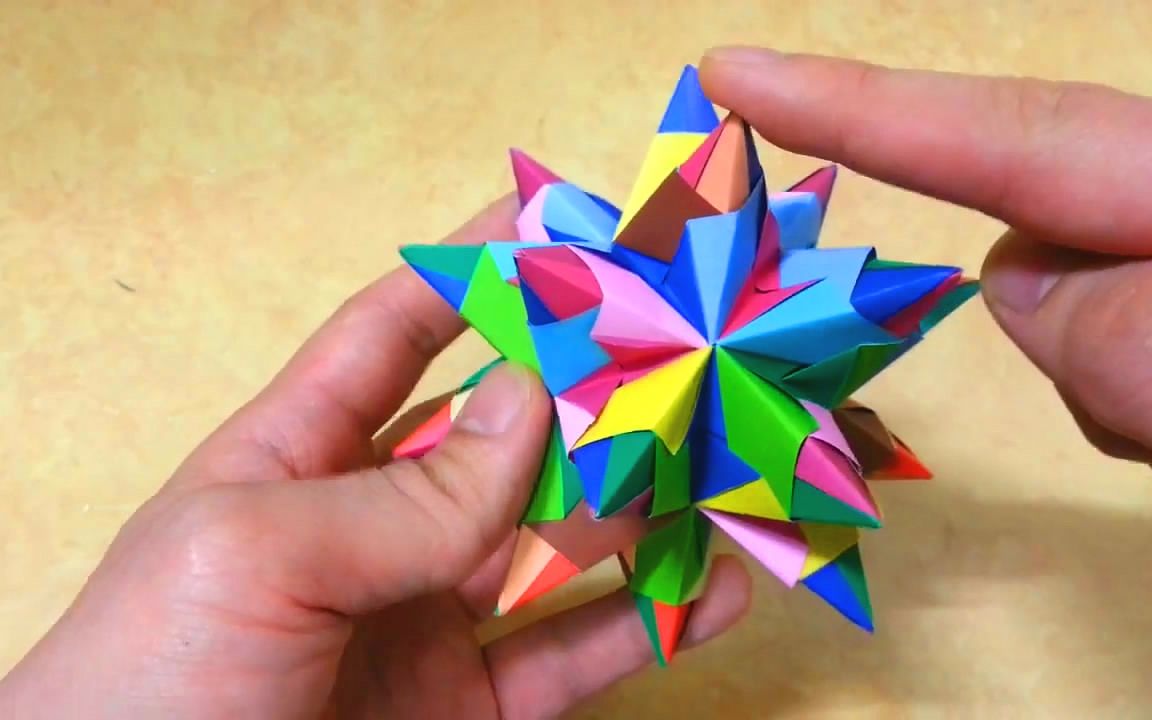 手工制作diy,用三角插制作"多彩球"的方法和技巧_哔哩哔哩_bilibili