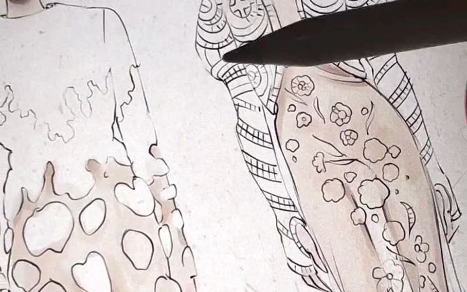 服装设计手稿分享|anastasiia