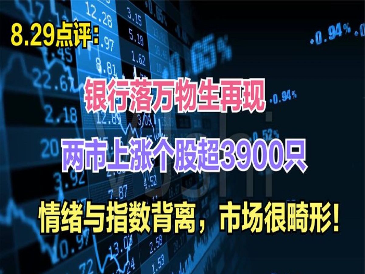 银行落万物生再现,两市上涨个股超3900只,怎么看这个题材反抽?哔哩哔哩bilibili