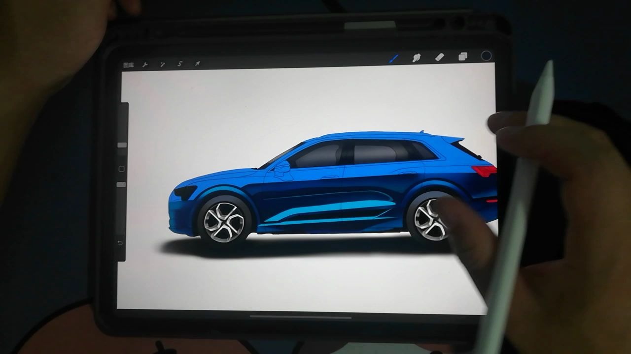 奥迪etron记录一下绘画过程哔哩哔哩bilibili