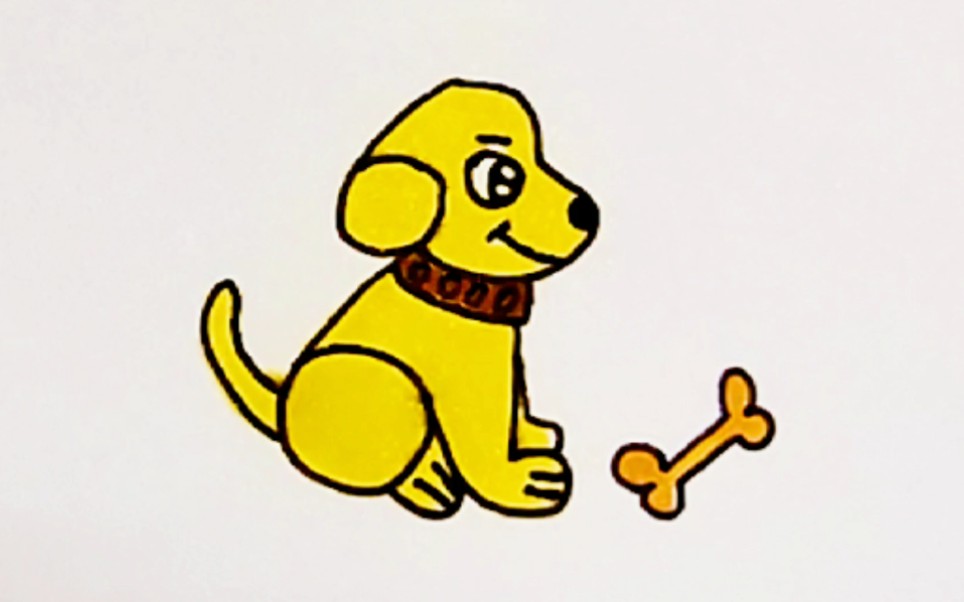 用两个6画可爱的小狗