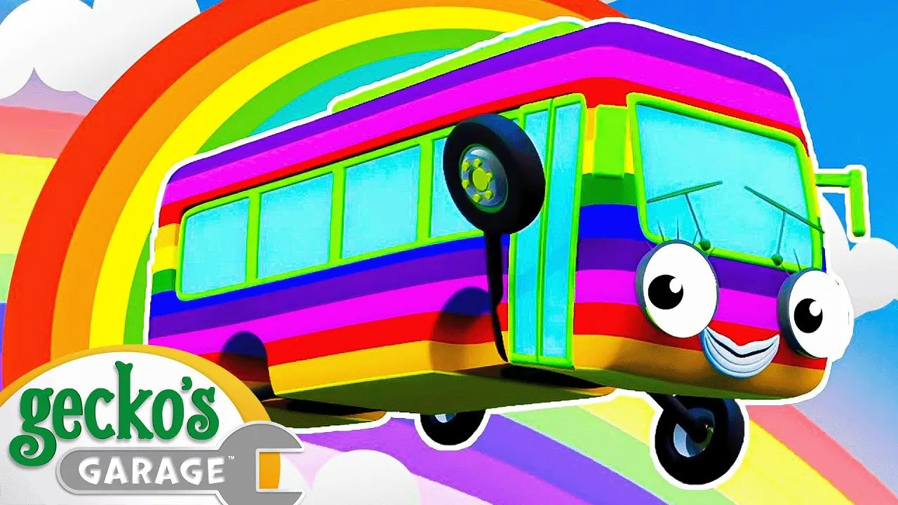 Rainbow Buses  汽车  工程车  壁虎  动画  英语  Gecko s  宝宝英语动画哔哩哔哩bilibili