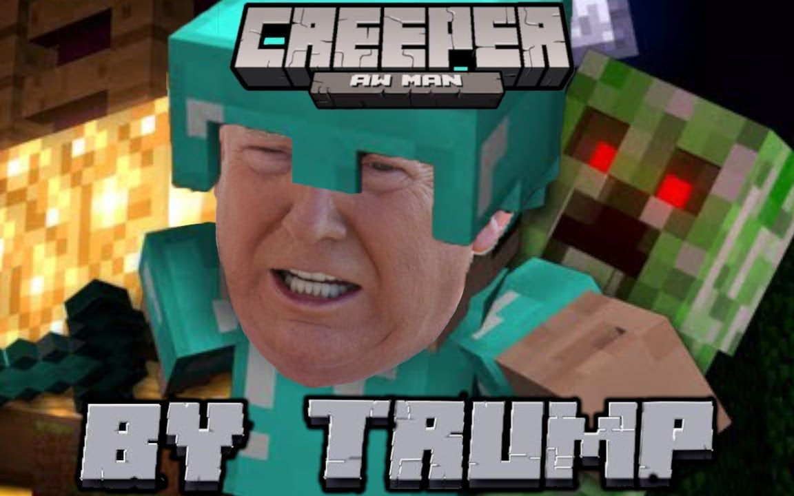 [图]当川普在白宫唱起Creeper aw man