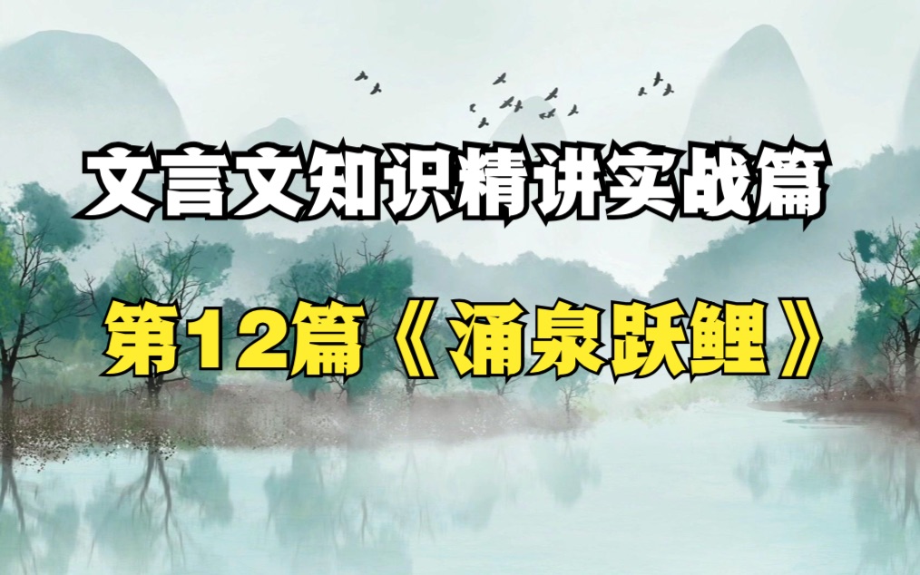 文言文知识精讲《实战篇》第12篇——涌泉跃鲤哔哩哔哩bilibili