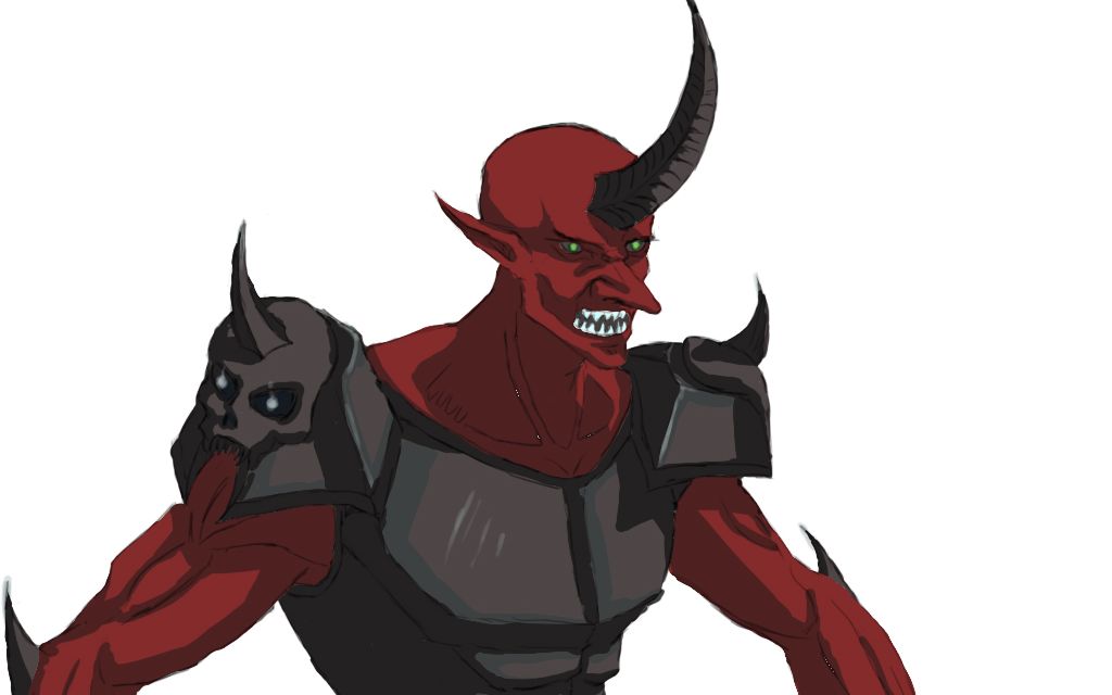 从起稿到简单上色画一只恶魔战士