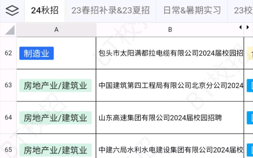 2024秋招信息汇总表格免费领取 十月是国企招聘黄金月 含互联网金融国企银行哔哩哔哩bilibili