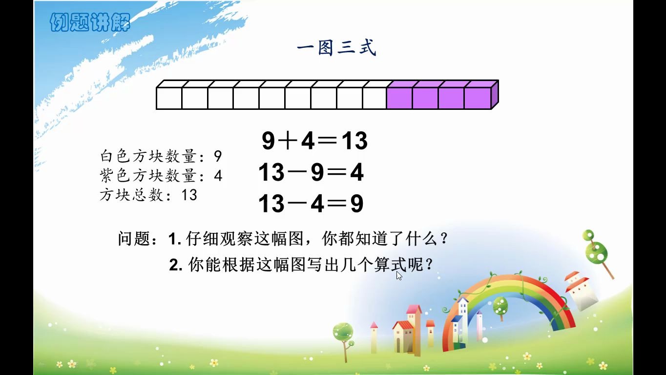 [图]【小学数学微课】人教版一年级下册第二单元《十几减9巩固练习》