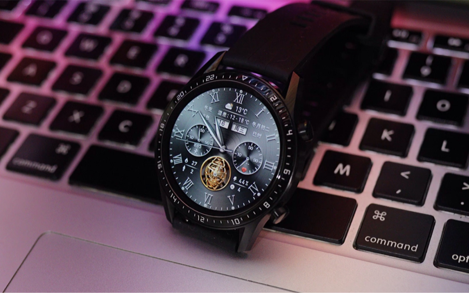 华为watchgt2/荣耀手表2表盘《动态机械飞轮》