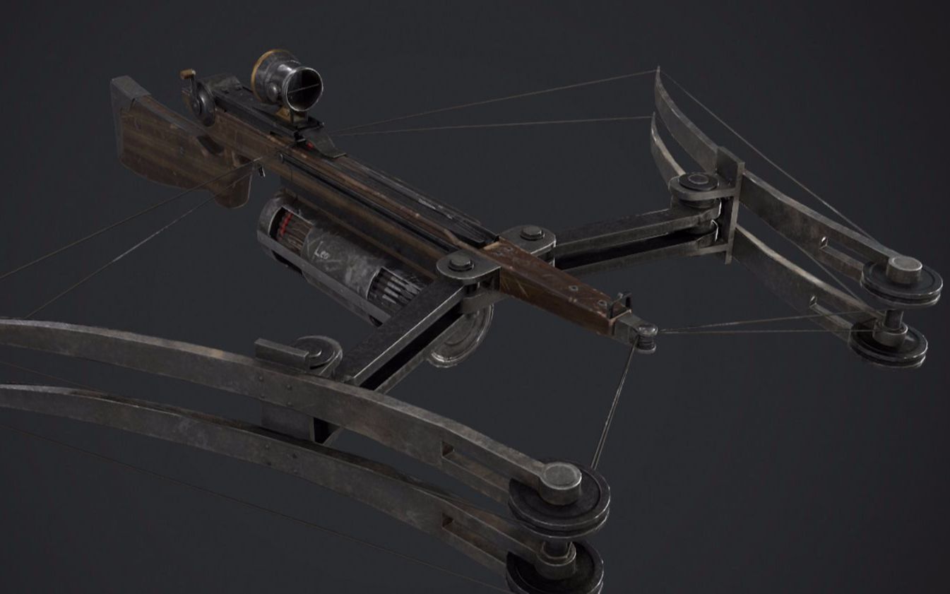 3d建模教学制作十字弩