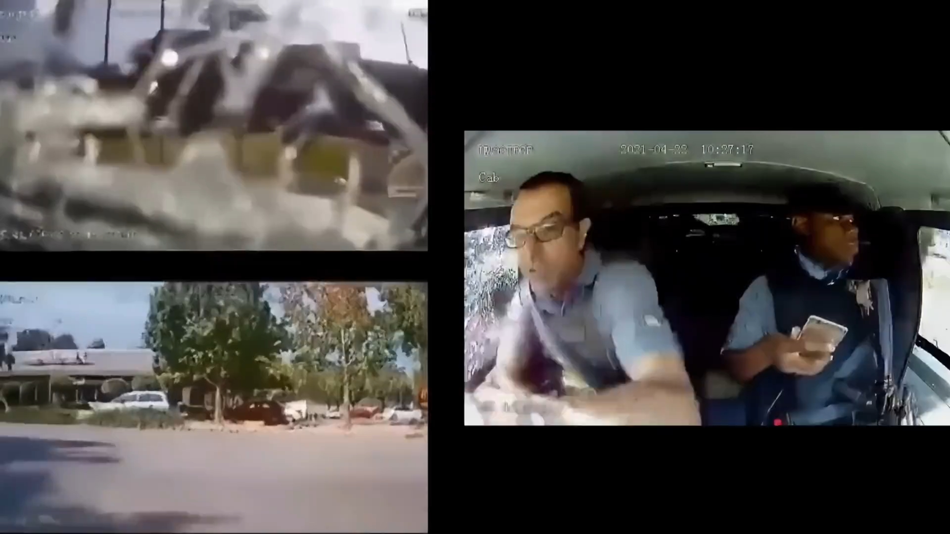 2021年南非运钞车遭枪击:老司机带猪队友对抗劫匪,最后掏枪应敌