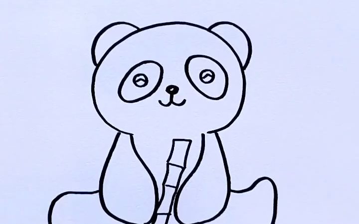 爱吃竹子的大熊猫 儿童简笔画