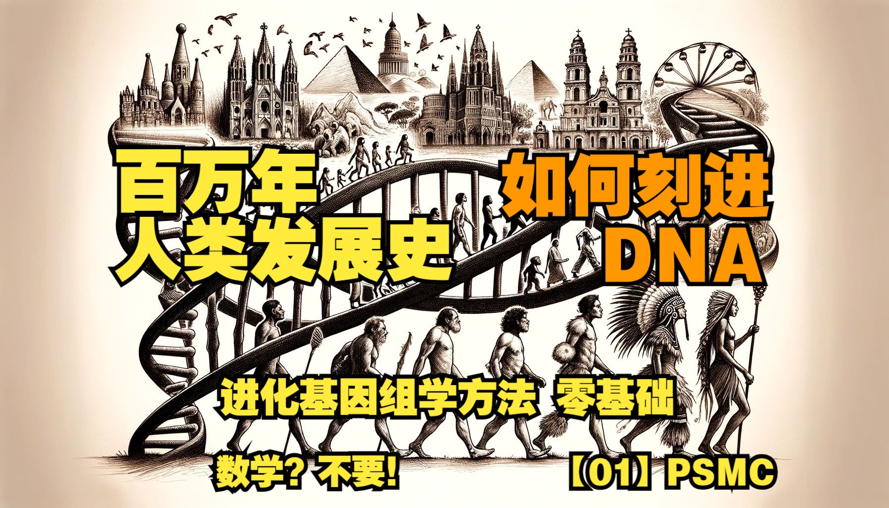 [图]百万年人类发展史如何刻进DNA【零基础，零数学】进化基因组学方法极简通俗演绎 【01 PSMC】