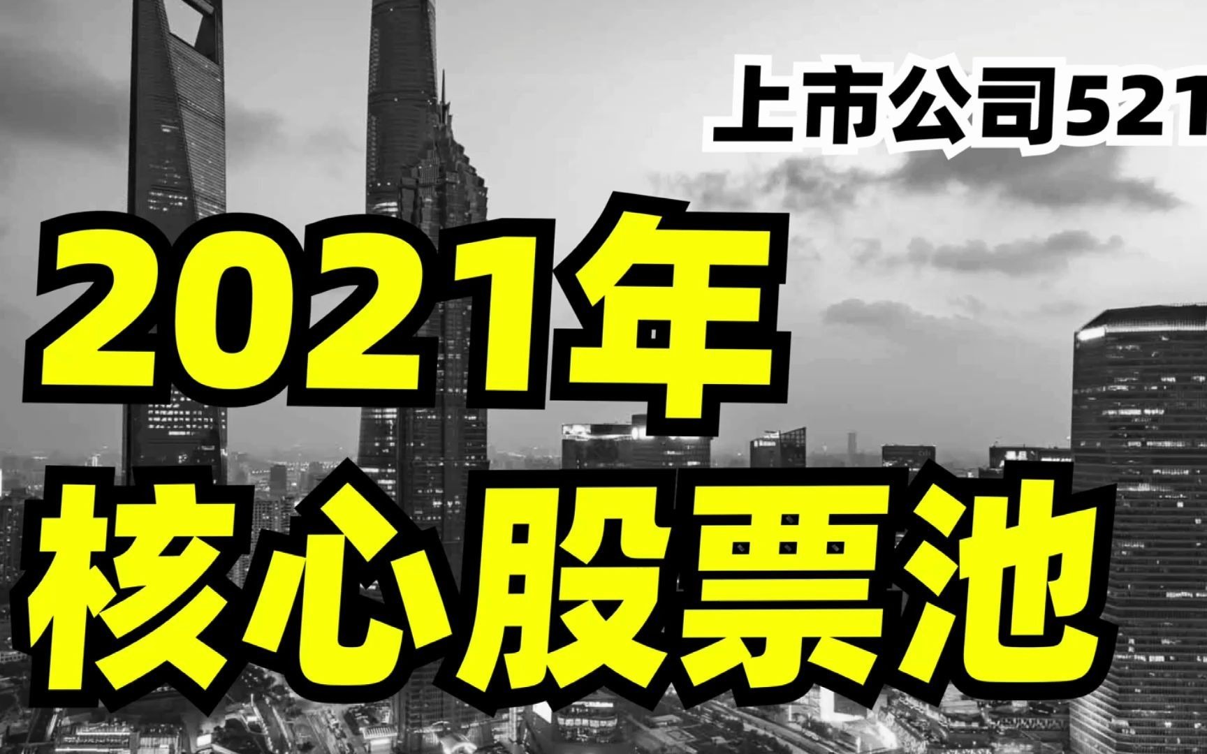 下一个贵州茅台和恒瑞医药的机会!2021年核心股票池来了!别错过!哔哩哔哩bilibili