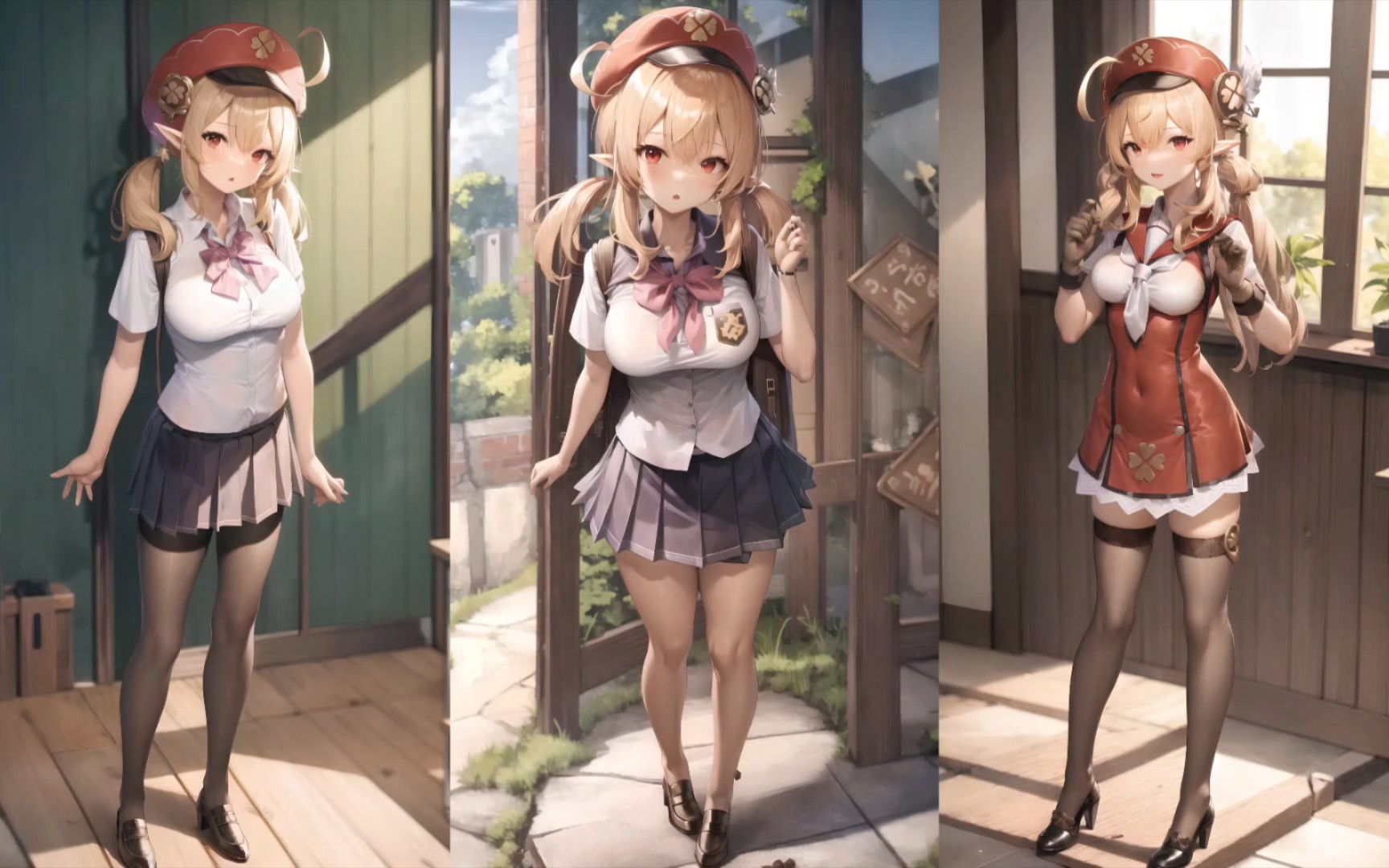 【032期】挑战100位动漫女孩穿jk - 可莉 | ai绘画